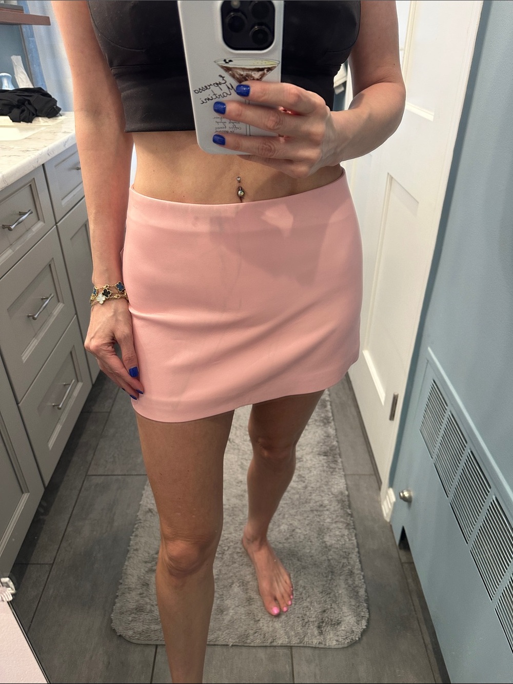 ALICE + OLIVIA Rubi Vegan Leather Micro Skirt